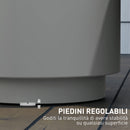 Tavolino da Giardino Multiuso con Secchiello Ghiaccio e Coperchio Ø37,5x43,5 cm in Cemento e Acciaio Inox Grigio Chiaro   