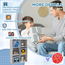 Scaffale Portagiochi a 6 Cubi 61,8x29,9x91,5 cm in MDF e Melamina Grigio e Bianco