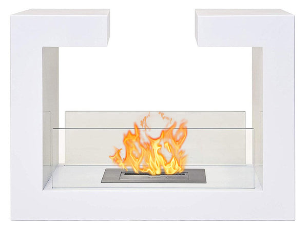 acquista Camino a Bioetanolo da Pavimento 78x58x25 cm Omega Bianco