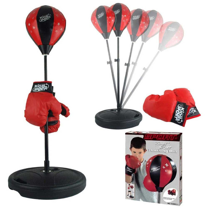 Set Boxe Per Bambini - Punching Ball Regolabile (70-105 Cm