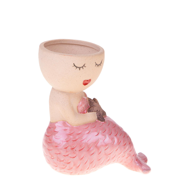 Set 2 Vasi Sirena Seduta 15 H 15 cm Rosa