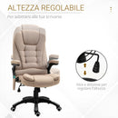 Sedia Poltrona da Ufficio Presidenziale Massaggiante in Tessuto Beige