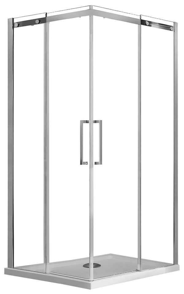 online Box Doccia Angolare 2 Ante Scorrevoli in Cristallo Trasparente 8mm H200 Fosterberg Horsens Varie Misure
