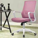 Sedia Ufficio Rosa con Struttura Bianca Poltrona da Scrivania Studio Cameretta