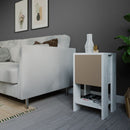 Comodino 1 Anta 30x30x55 cm in MDF Ema Bianco Tortora