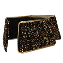 Copri base albero tessuto pieghevole oro double face esagonale glitter cm Ø68xh25