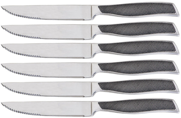 Set 6 Coltelli da Tavola Lama Seghettata in Acciaio Inox Rambo sconto