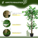 Pianta Artificiale Albero del Tè con 546 Foglie Realistiche e Vaso Cemento 120 cm Verde      