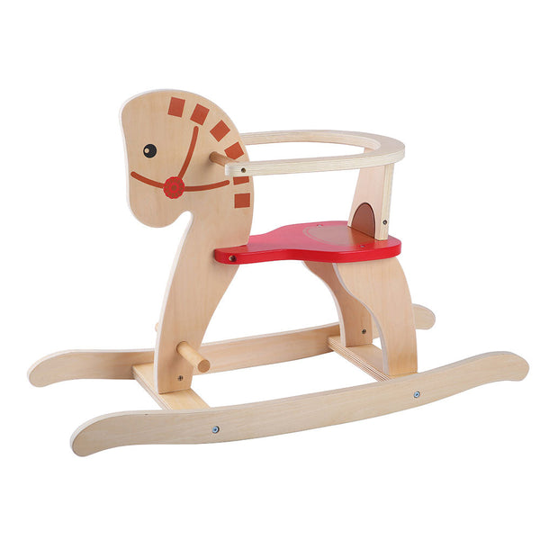 Cavallino a Dondolo in Legno con anello di protezione per Bambini sconto