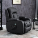 Poltrona Relax Massaggiante 85x94x104 cm Reclinabile in Similpelle Nero