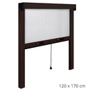 Zanzariera Avvolgibile Marrone per Porta e Finestra a Molla 120X170Cm