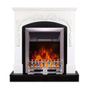 Camino Elettrico da Pavimento 97,5x90x25 cm Effetto Fiamma 2000W Casanova & Galileo silver Bianco/nero