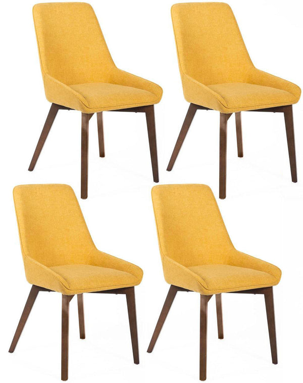 prezzo Set 4 Sedie 62x49,5xH87 cm in Tessuto Vera Giallo
