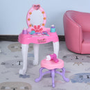 Specchiera Giocattolo per Bambini con Sgabello   Rosa