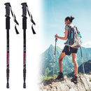 Set 2 Bastoni da Trekking 135 cm Regolabili con Impugnatura Antiscivolo