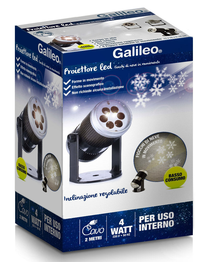 Proiettore Laser a Led Fiocchi di Neve Luci Natalizie da Interno Soriani Snowflake