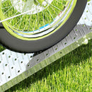 Rampa di Carico Pieghevole e Antiscivolo per Moto con Cinghia di Sicurezza in Acciaio Argento   