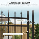 Cancello da Giardino di Sicurezza con Serratura 107x204 cm in Acciaio Zincato Nero  