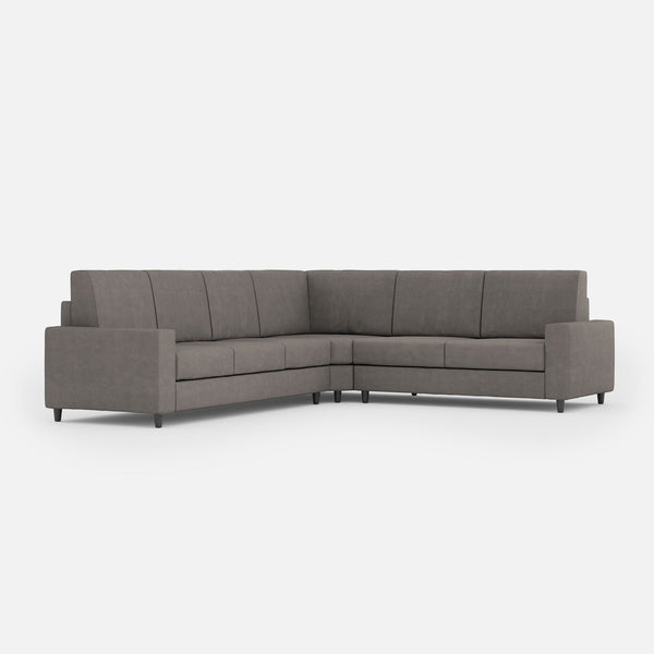 online Divano Angolare 6 Posti 286x246x85 cm Sakar in Tessuto Grigio