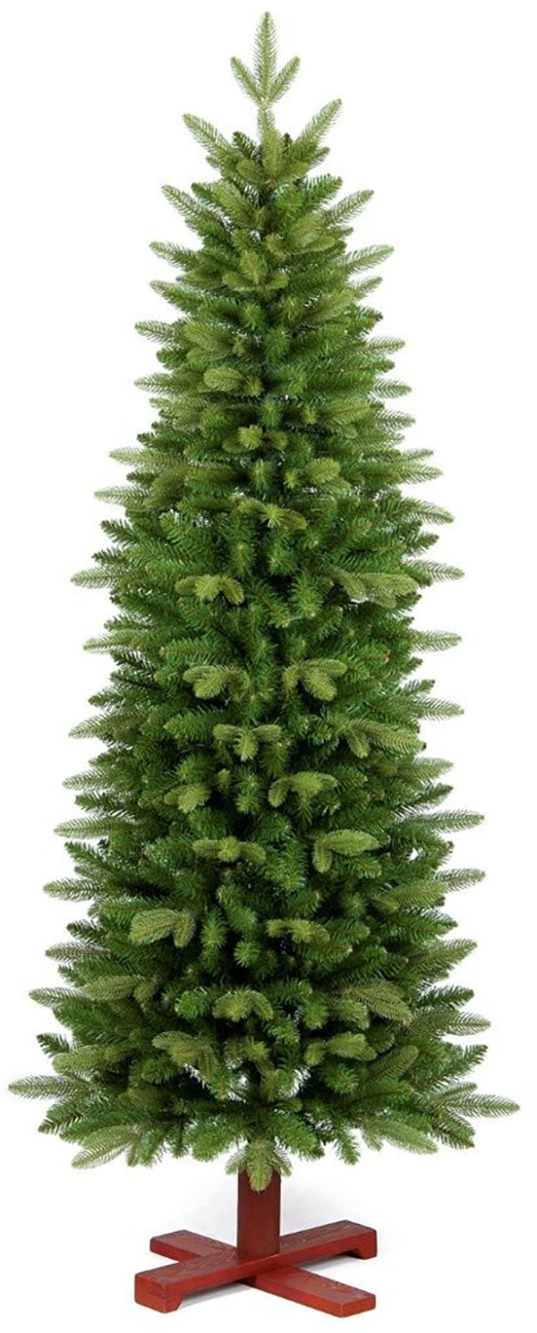 Albero di Natale Artificiale Realistico 180 cm 660 Rami Base in Legno Verde