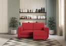 Divano 2 Posti con Pouf 168x145x85 cm Marrak in Tessuto Rosso