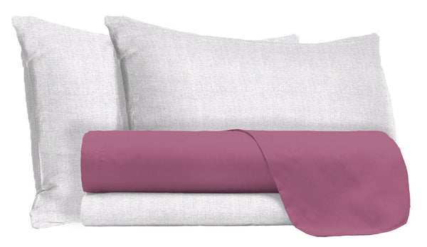 acquista Set Lenzuola Sopra Sotto e Federe in Cotone Vinaceo Varie Misure