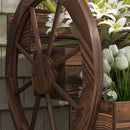 Fioriera da Esterno a 3 Livelli 62x61x57 cm con Ruote Decorative in Legno di Abete Carbonizzato      