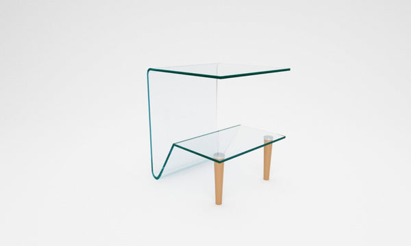 Tavolino Quadrato in Vetro 40x40x50cm TFT Glass Legno acquista