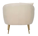 Poltrona Venice Crema 85x66x78 cm in Legno Spugna e Poliestere e Metallo Oro