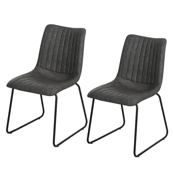 sconto Set 2 Sedie Imbottite in Similpelle Grigie