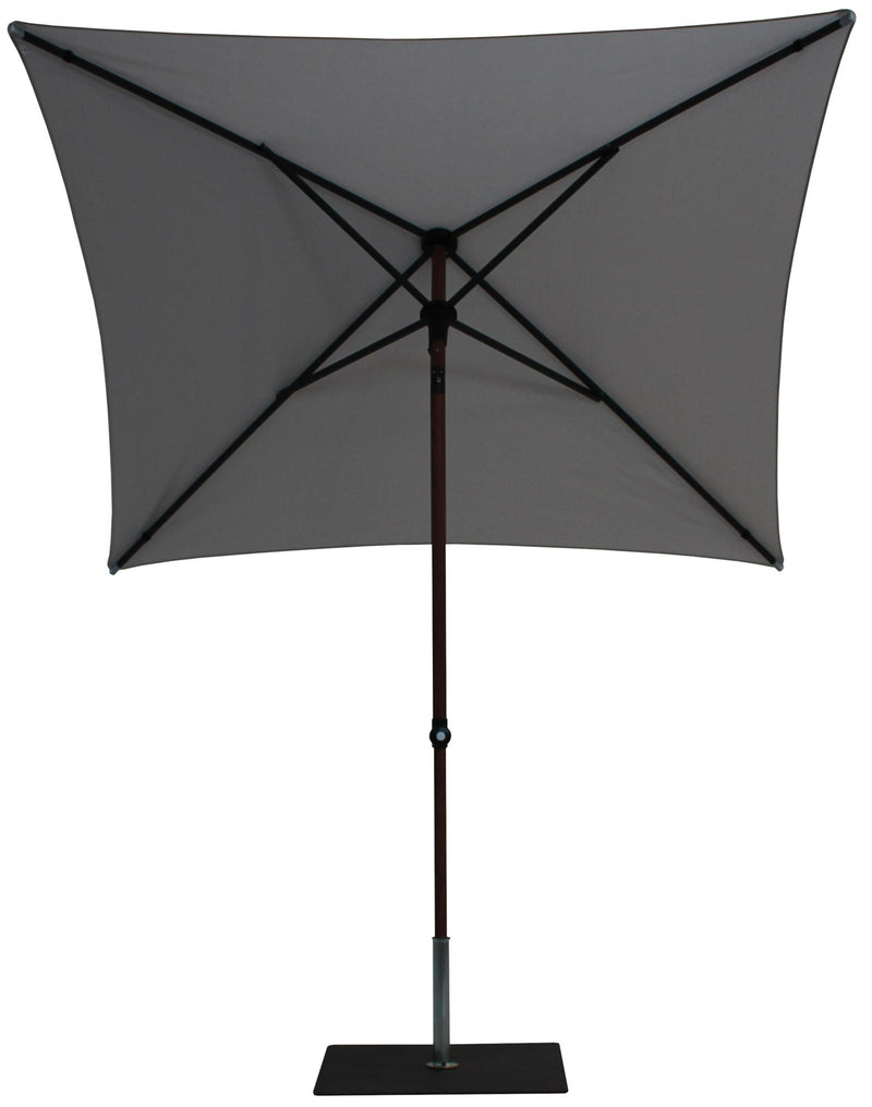 Ombrellone da Giardino 2x2 m Palo Ø38 mm in Alluminio Effetto Legno Tessuto Olefin Trend Wood Grigio