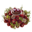 Set 3 Porta Candela con Mini Pigne D 15 cm 