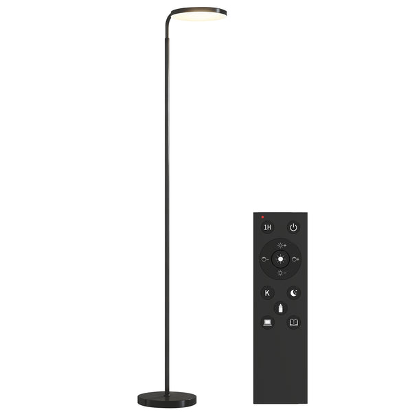 Lampada da Terra LED con Testa Girevole a 350° e Telecomando Magnetico Regolazione Luminosità Nero online