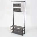 Mobile Ingresso con Scarpiera e Appendiabiti 78x30x182 cm in MDF Nomad Antracite