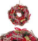 Corona Natale con Pacchi Dono Ø32 cm Scozzese