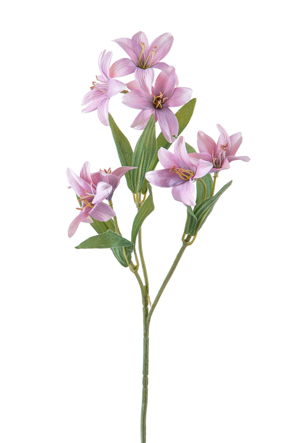 sconto Set 12 Mini Lilium Artificiali con Fiori Altezza 56 cm Rosa