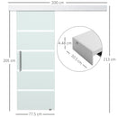 Porta Scorrevole Vetrata 77,5x205 cm Satinata a Strisce 