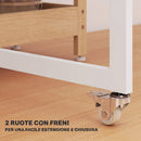 Tavolo Pieghevole 80-133x80x75 cm con Ruote Ribalte e Vani Aperti in Truciolato e Metallo Color Legno      