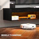 Mobile TV fino 75"" Sospeso con Luci LED 16 Colori e Telecomando 180x40x30 cm Nero