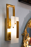 Lampada da Muro Cube 15x8x33 cm in Vetro e Ferro Oro      