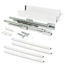 Kit Cassetto per Cucina Vantage-Q H204 mm P 450 mm con Astine Chiusura Soft Acciaio Bianco Emuca
