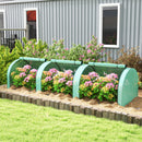 Serra da Giardino a Tunnel 300x100x80 con Porte Avvolgibili cm in Acciaio e Plastica PP Verde      