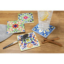 Set 4 Sottobicchieri 10x10x0,5 cm  in Ceramica VdE Tivoli 1996 Naxos