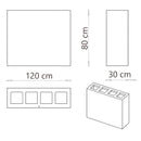 Pattumiera per Raccolta Differenziata 4 Scomparti Capacità 240 lt 120x30x80 cm in Acciaio Antracite 