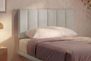 Letto Singolo con Rete Rivestita Similpelle Tortora Tessis Testata Vertical Varie Misure