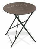 Set Tavolino e 2 Sedie Pieghevoli da Giardino in Metallo Soriani Bistrot Nero