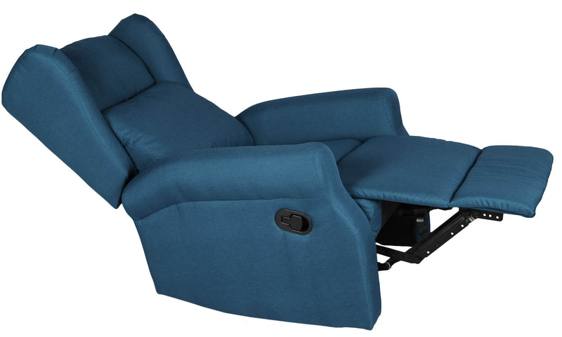 Poltrona Relax Manuale Reclinabile in Tessuto Vandi Blu