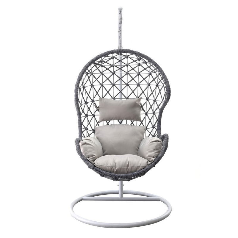 Dondolo Pensile da Giardino con cuscino Ø105x186 cm con intreccio di corda blu