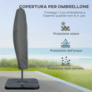 Ombrellone Decentrato Ø292x247 cm con Base a Croce Riempibile e Copertura Beige   