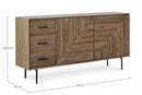 Credenza 2 Ante 3 Cassetti 160x40x83,2 cm in Legno Marrone